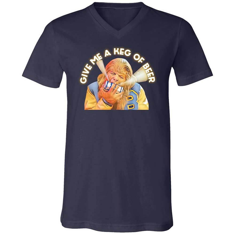 Unisex V-Neck T-Shirt - YBN73GRV - Navy - 2