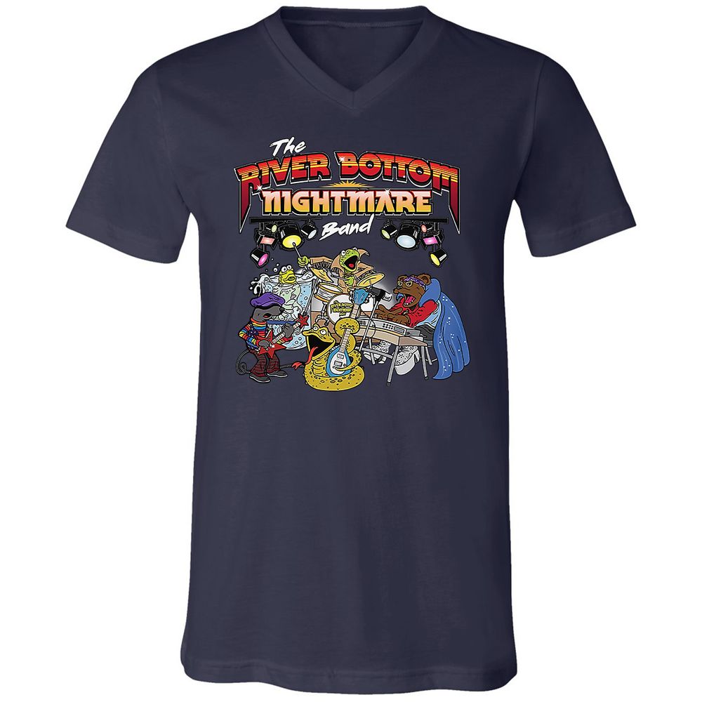 Unisex V-Neck T-Shirt - 6X6WVM84 - Navy - 2