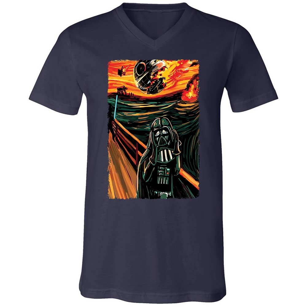 Unisex V-Neck T-Shirt - ELXAMP82 - Navy - 2