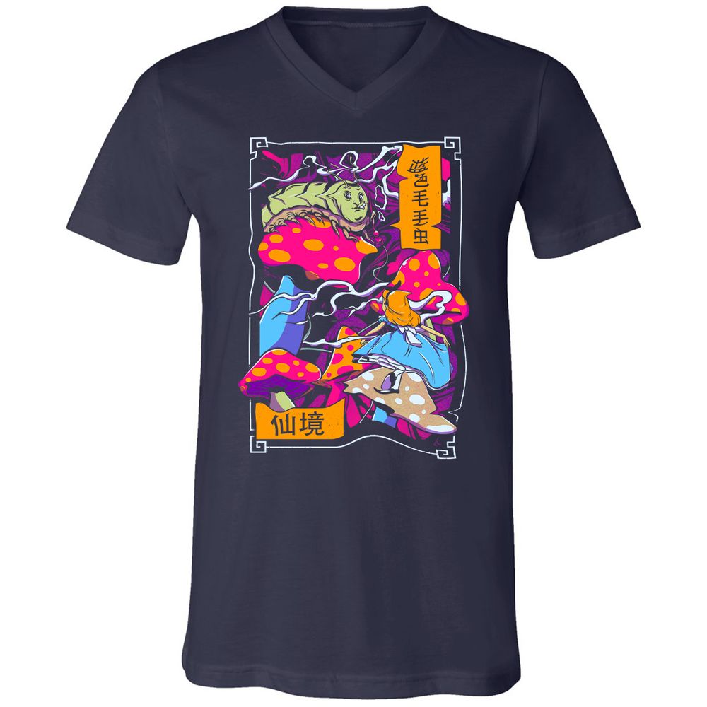 Unisex V-Neck T-Shirt - 3CE1Q7VT - Navy - 2