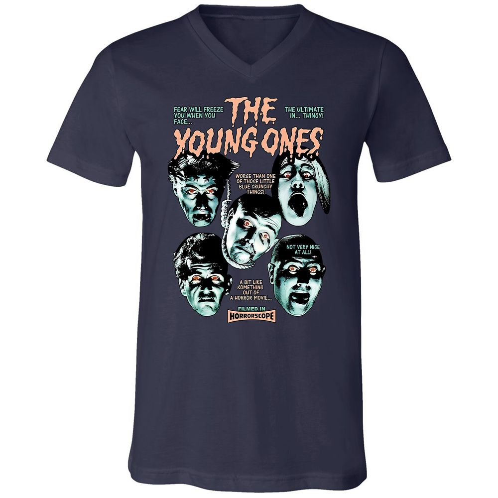 Unisex V-Neck T-Shirt - VE9N6FGU - Navy - 2