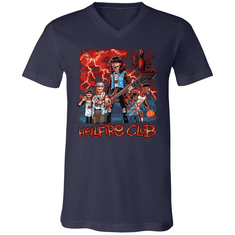 Unisex V-Neck T-Shirt - JVZK9CCP - Navy - 2