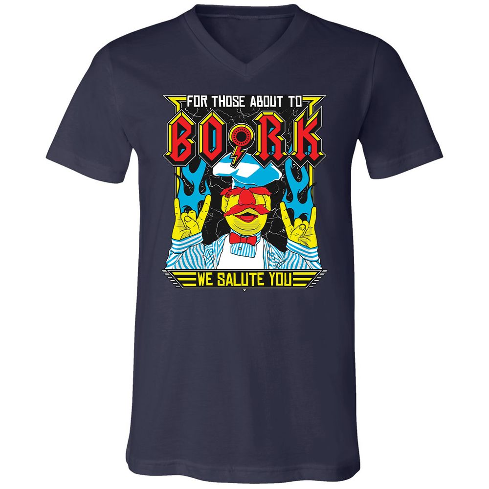 Unisex V-Neck T-Shirt - ZC5LX4QM - Navy - 2