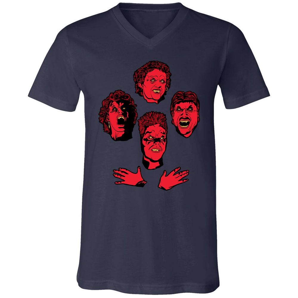 Unisex V-Neck T-Shirt - C6NSK37M - Navy - 2