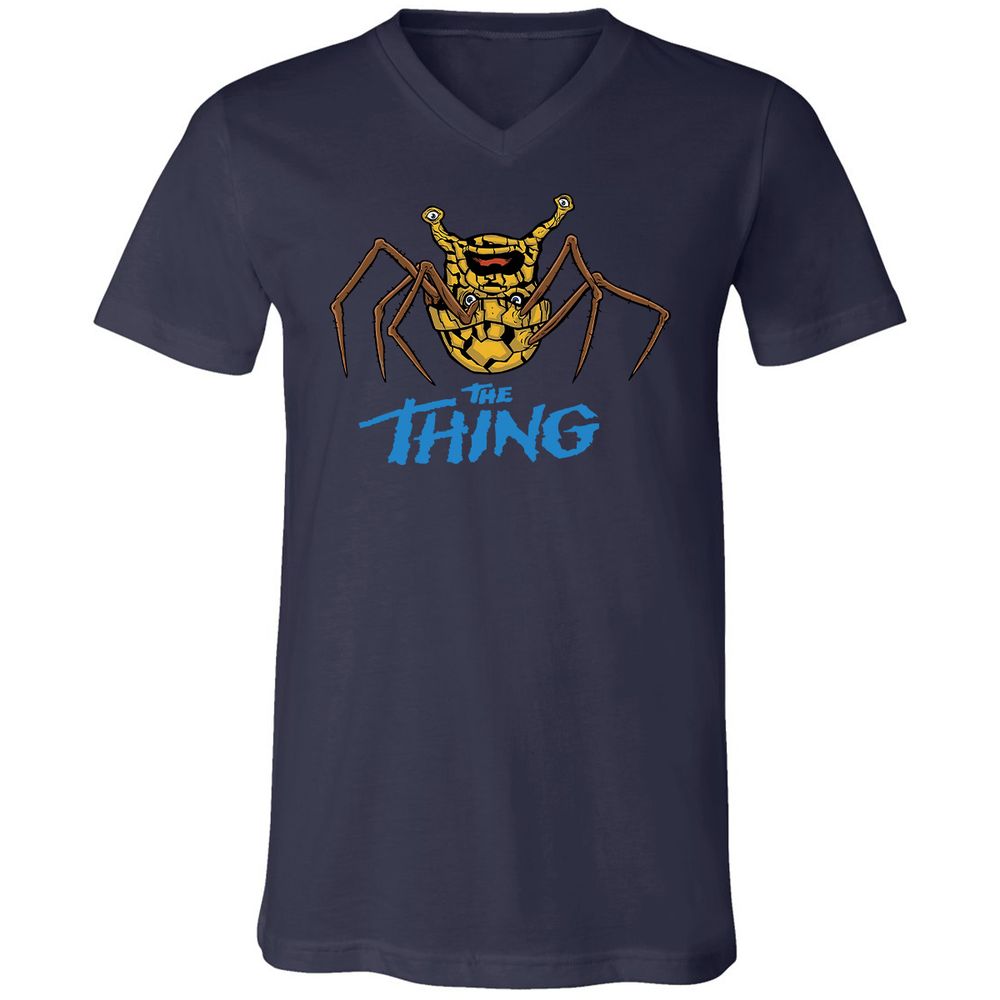 Unisex V-Neck T-Shirt - SXC7MQ79 - Navy - 2