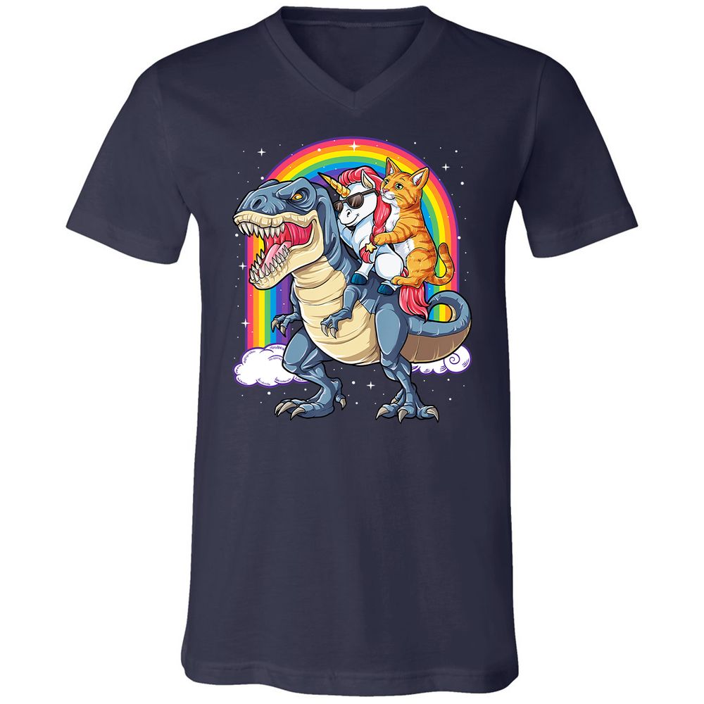 Unisex V-Neck T-Shirt - LEMNXADS - Navy - 2