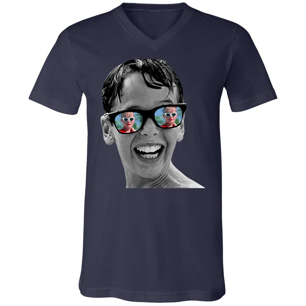 Unisex V-Neck T-Shirt - DGPL9E3P - Navy - 2
