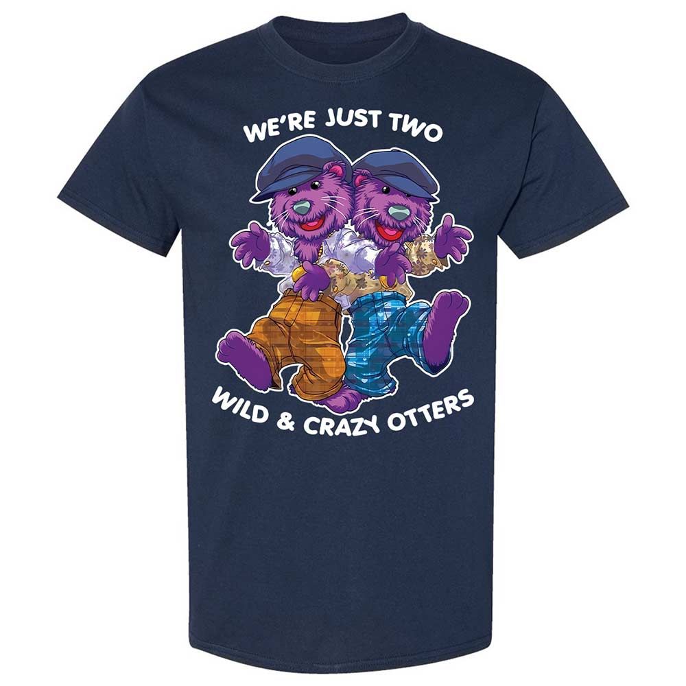 Two wild & crazy otters - Navy - 2