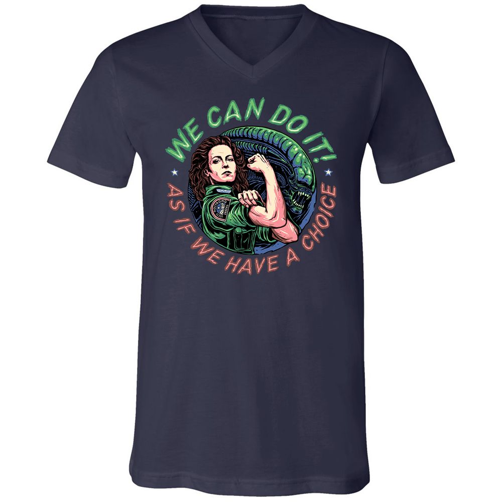 Unisex V-Neck T-Shirt - C7YYFLEB - Navy - 2