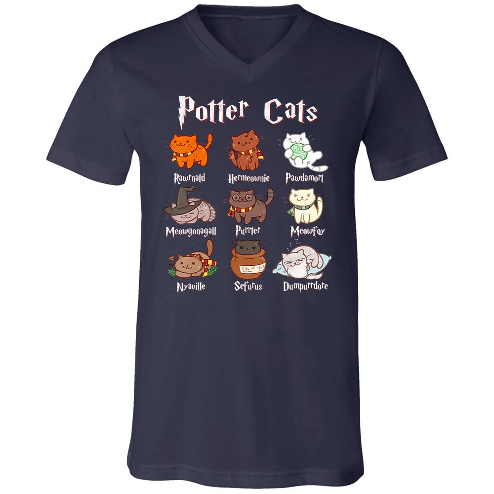 Unisex V-Neck T-Shirt - T7NK24Y6 - Navy - 2