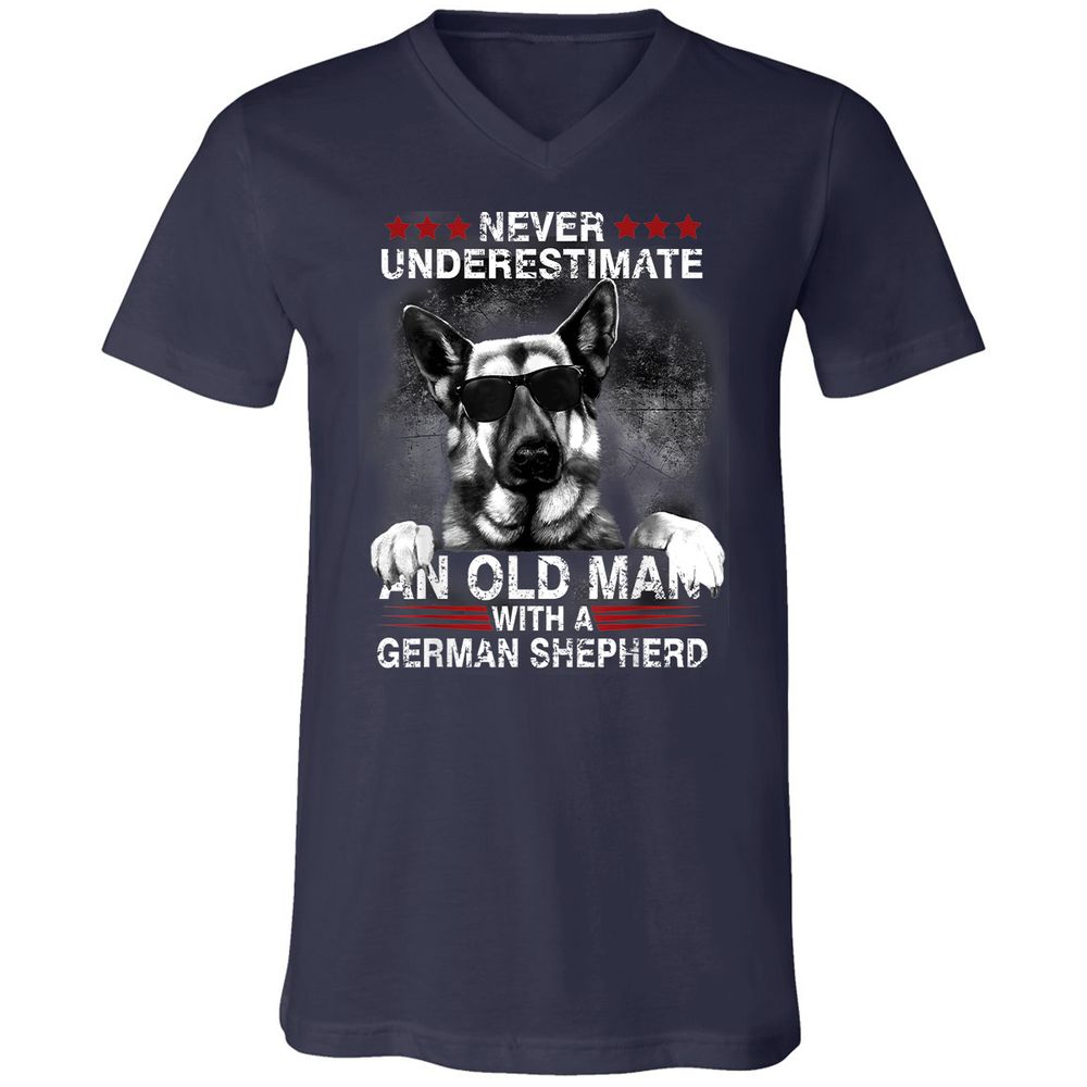 Unisex V-Neck T-Shirt - CRS5KBMZ - Navy - 2