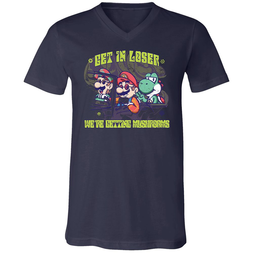Unisex V-Neck T-Shirt - 8VBFC7HD - Navy - 2