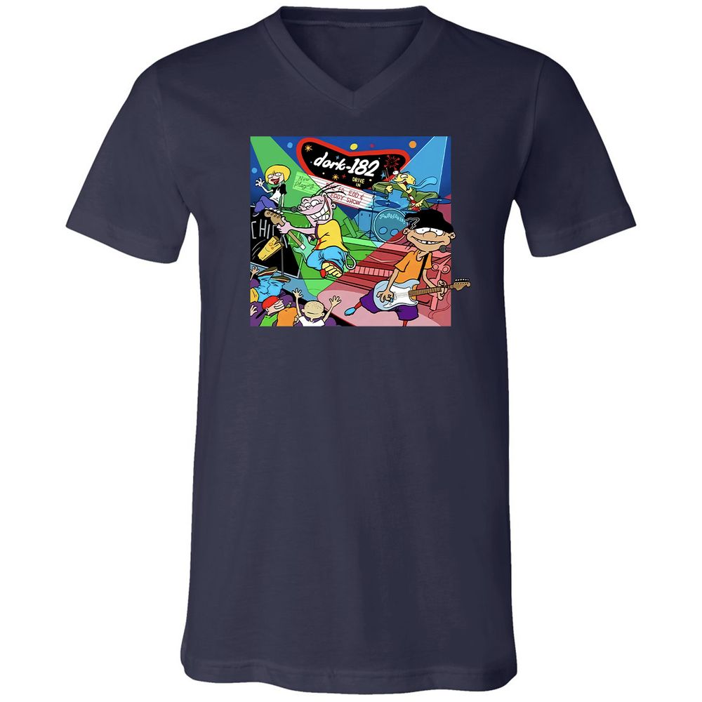 Unisex V-Neck T-Shirt - C5D5STCT - Navy - 2
