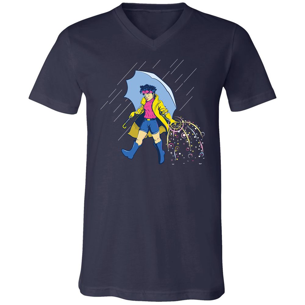 Unisex V-Neck T-Shirt - HVUMPR8G - Navy - 2