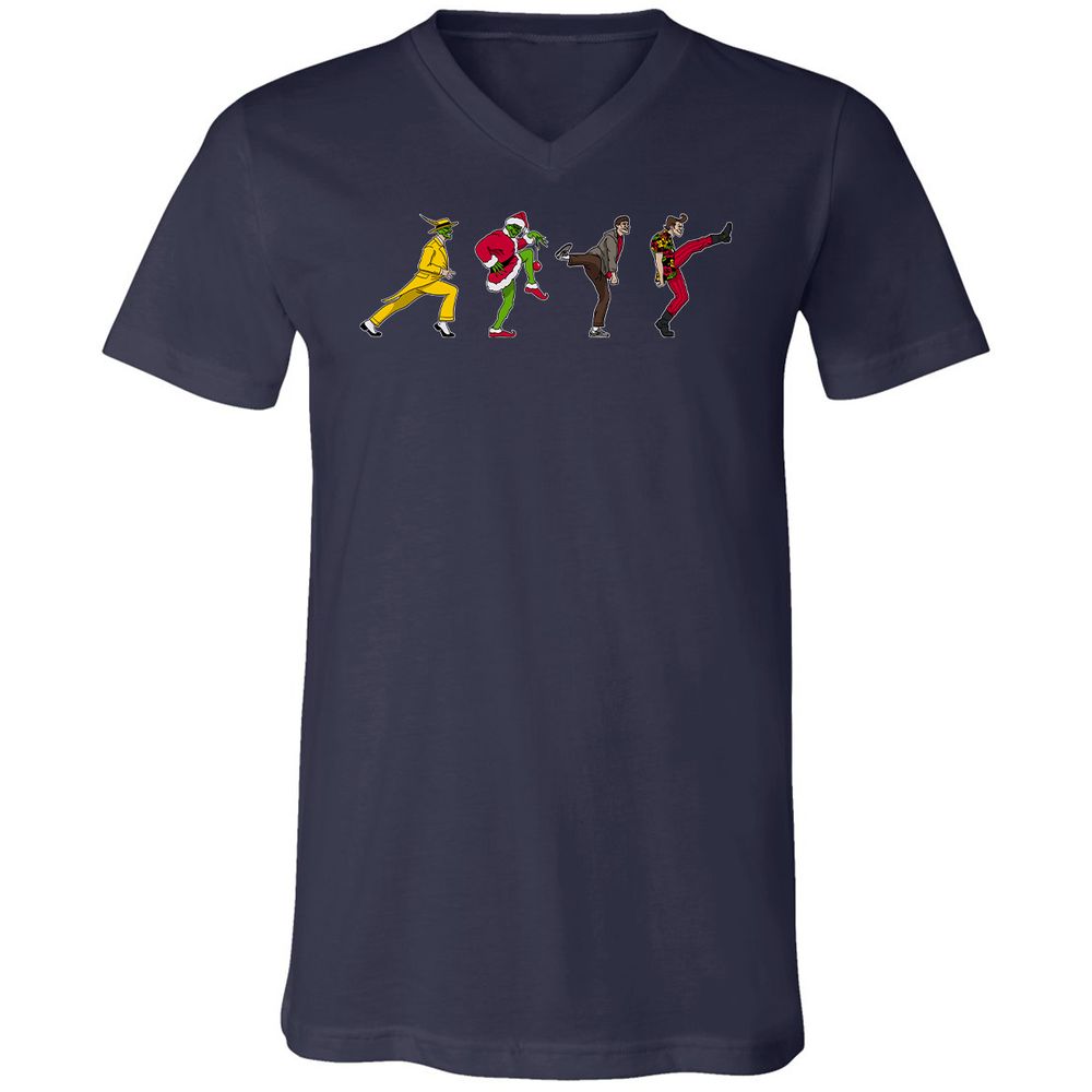 Unisex V-Neck T-Shirt - 8WZADCNJ - Navy - 2