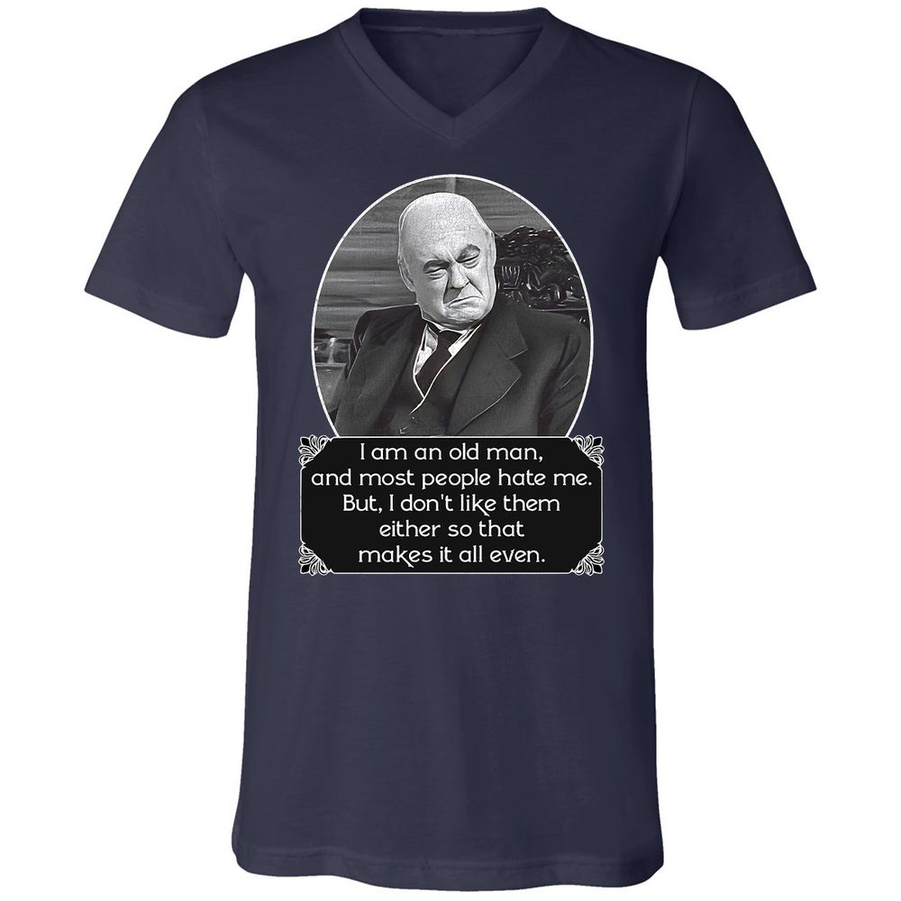 Unisex V-Neck T-Shirt - RBEV3Q57 - Navy - 2