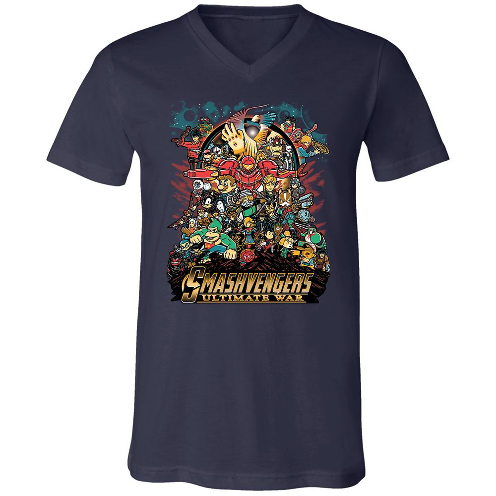Unisex V-Neck T-Shirt - M4LCAVR5 - Navy - 2