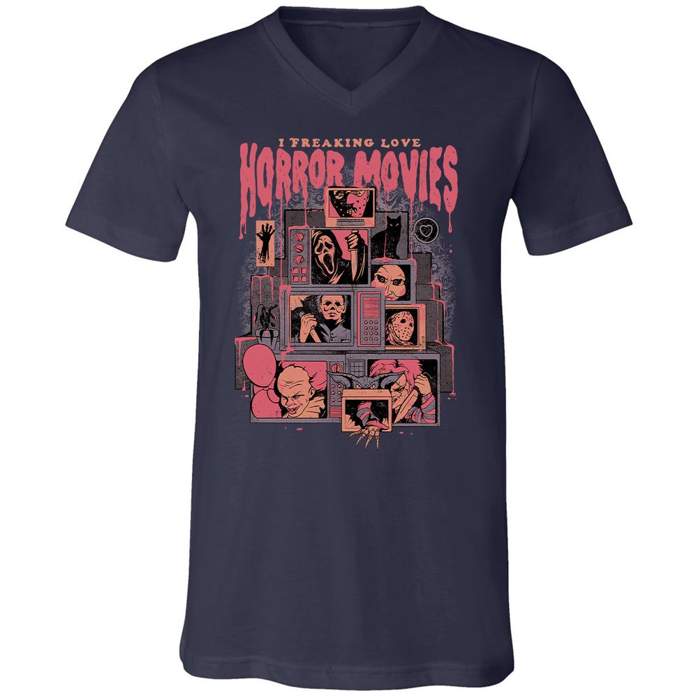 Unisex V-Neck T-Shirt - FFGGDW45 - Navy - 2