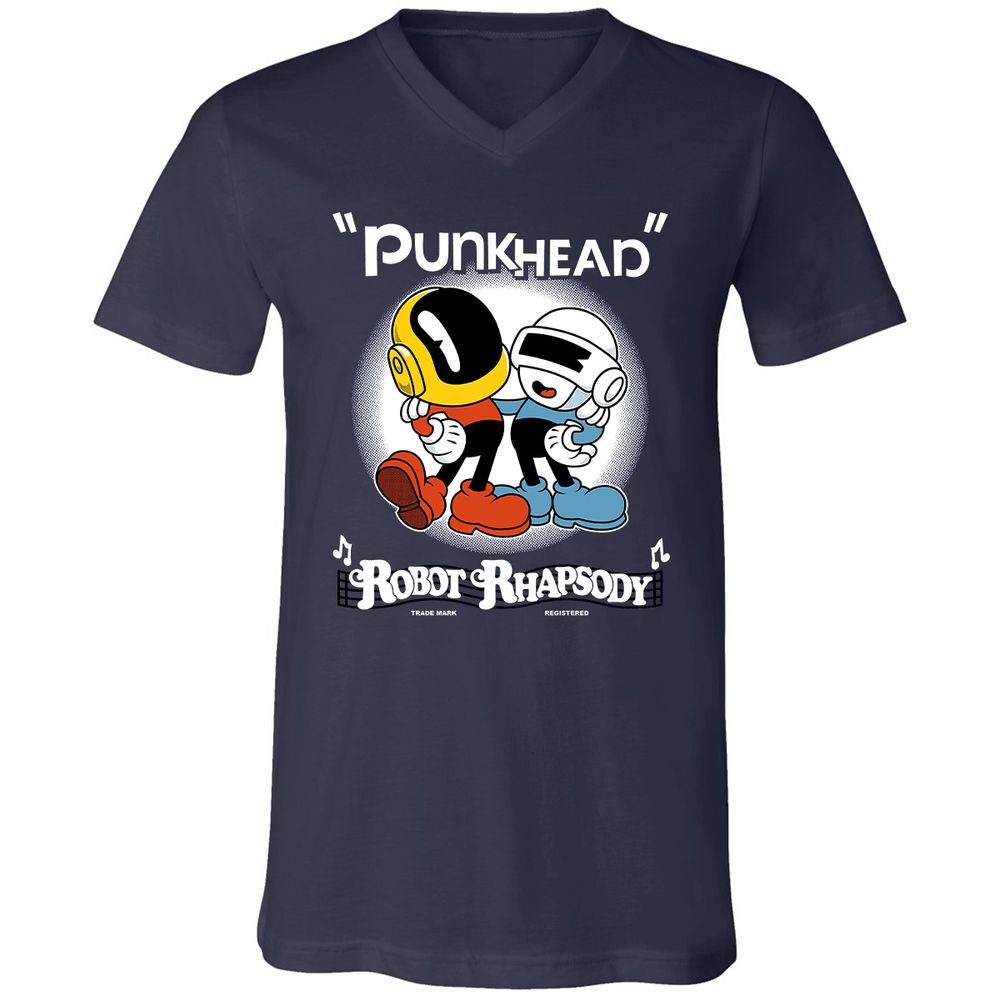 Unisex V-Neck T-Shirt - 4U1AL3HQ - Navy - 2