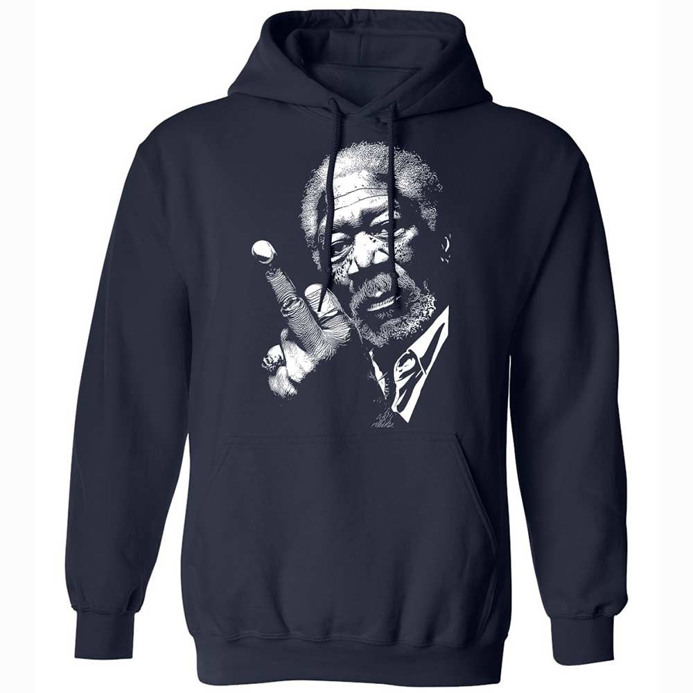 Morgan Freeman middle finger - Navy - 2