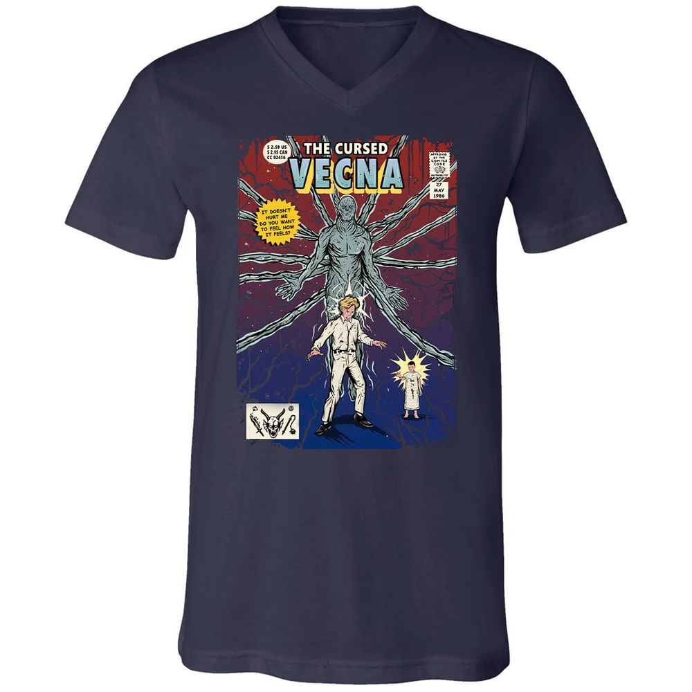 Unisex V-Neck T-Shirt - UTNQZ4FW - Navy - 2