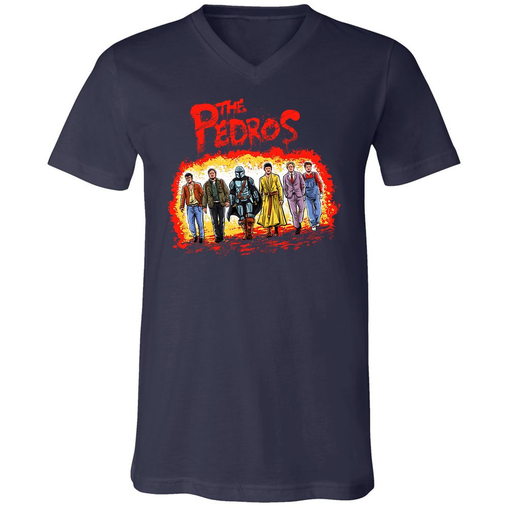 Unisex V-Neck T-Shirt - 4TP7XEMJ - Navy - 2