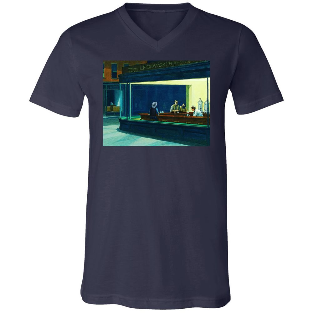 Unisex V-Neck T-Shirt - H44PJC6B - Navy - 2