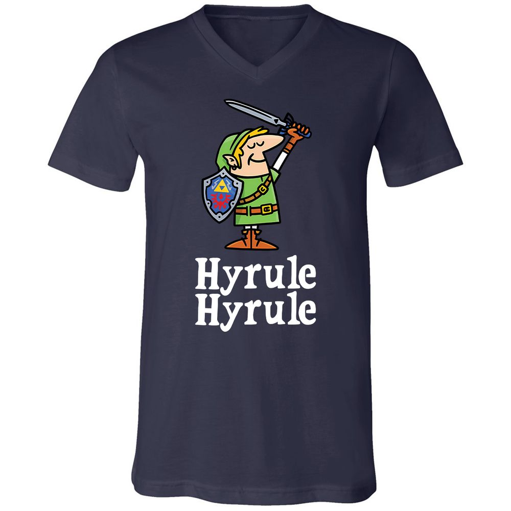 Unisex V-Neck T-Shirt - XAMQF8HW - Navy - 2
