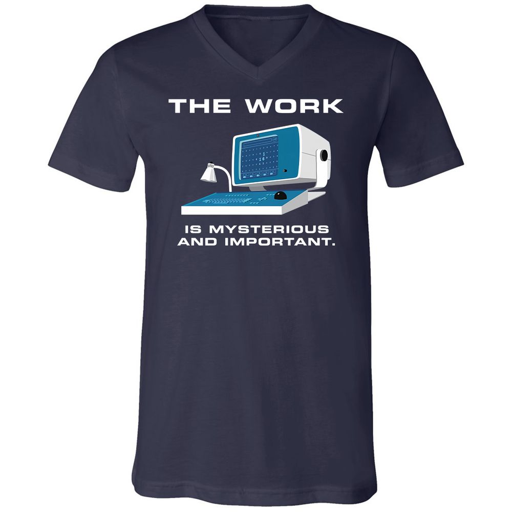 Unisex V-Neck T-Shirt - L5GJ1MAC - Navy - 2