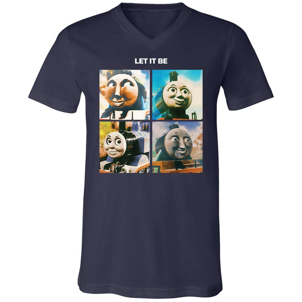 Unisex V-Neck T-Shirt - 72GWQUHN - Navy - 2
