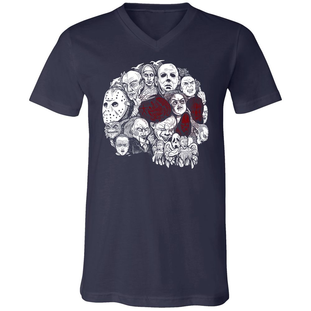 Unisex V-Neck T-Shirt - R8L5UHVT - Navy - 2