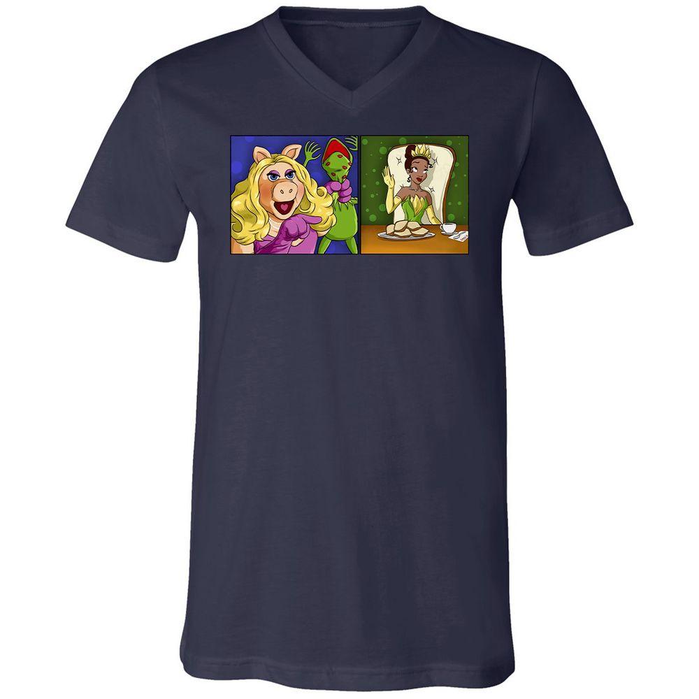Unisex V-Neck T-Shirt - VQTRLJ47 - Navy - 2