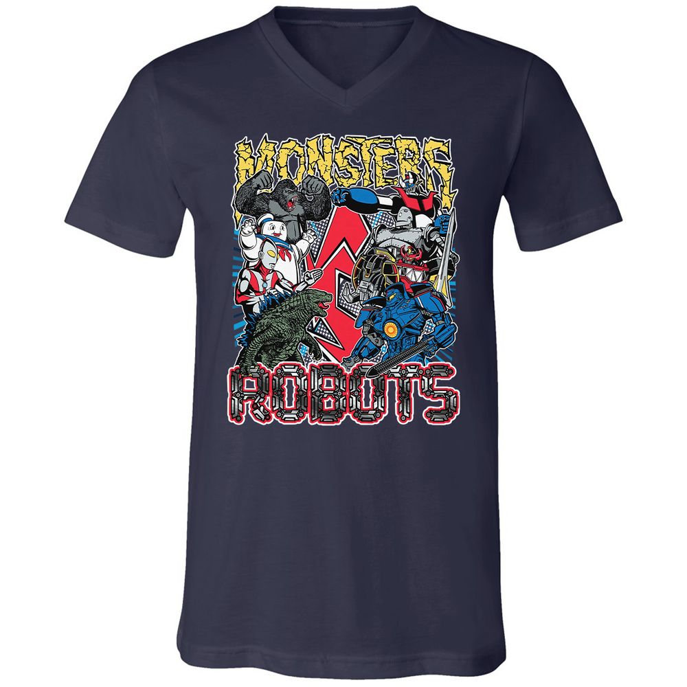 Unisex V-Neck T-Shirt - D4NFX6VP - Navy - 2