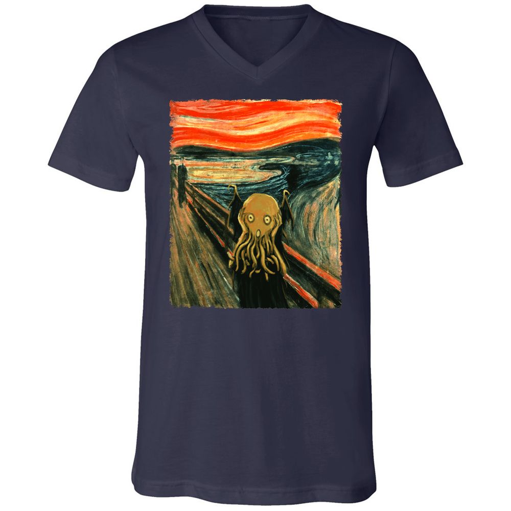 Unisex V-Neck T-Shirt - VQBQP7LZ - Navy - 2