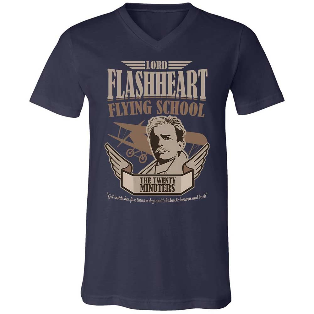 Unisex V-Neck T-Shirt - AAFSB9AT - Navy - 2