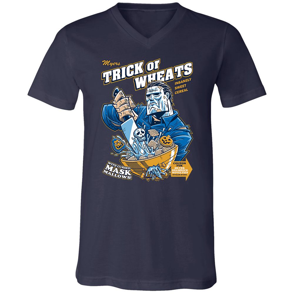 Unisex V-Neck T-Shirt - J3K7WQHW - Navy - 2