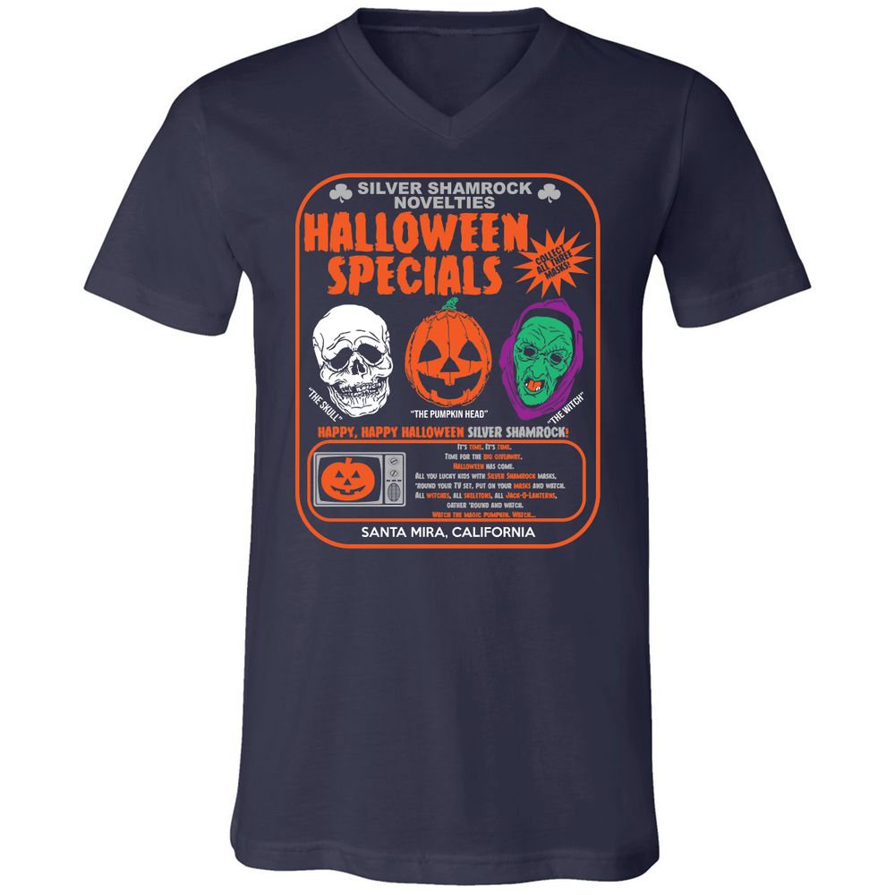 Unisex V-Neck T-Shirt - QNWA1567 - Navy - 2
