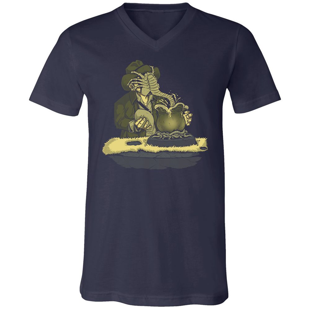 Unisex V-Neck T-Shirt - 33Q1ERK5 - Navy - 2