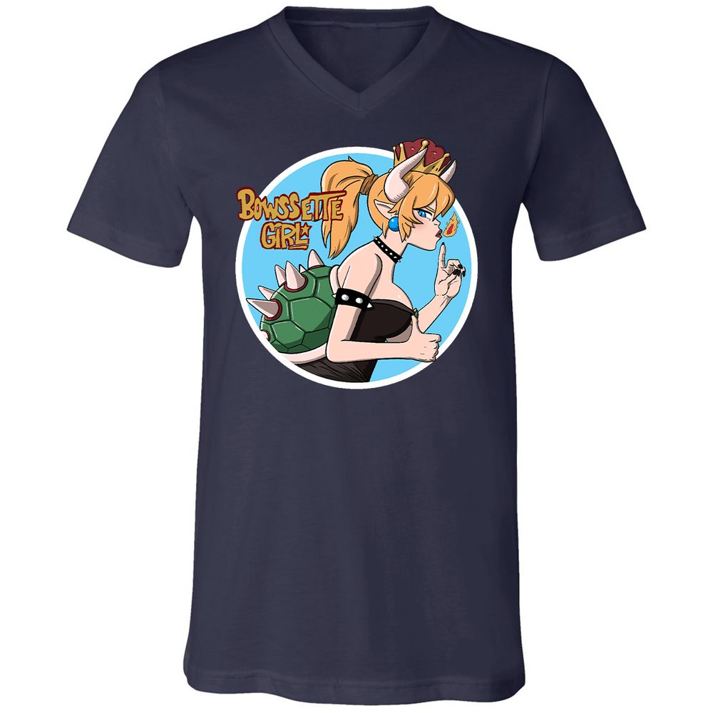 Unisex V-Neck T-Shirt - CZNTBE2B - Navy - 2