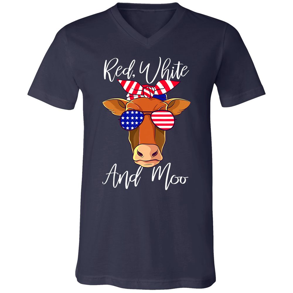 Unisex V-Neck T-Shirt - GTDQDD35 - Navy - 2