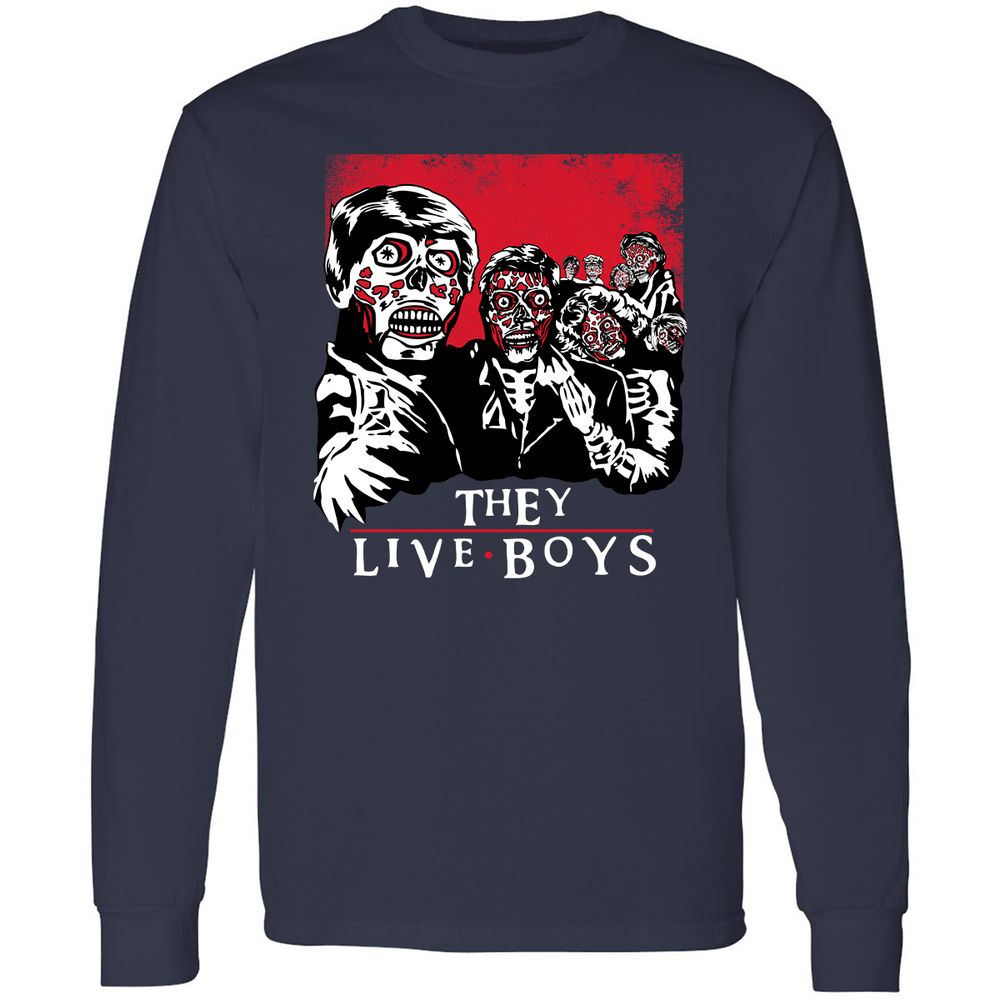 Long Sleeve T-Shirt - B63RZX96 - Navy - 2