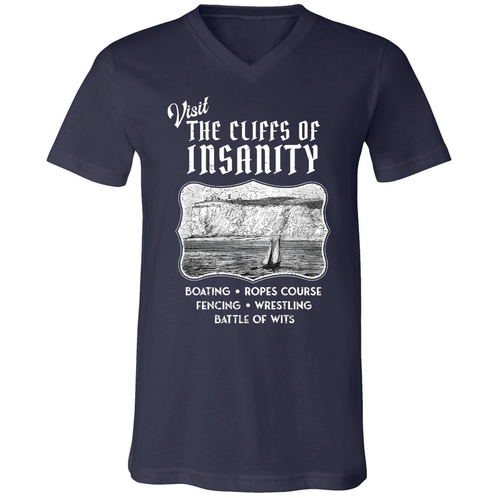 Unisex V-Neck T-Shirt - C8MAHKCY - Navy - 2