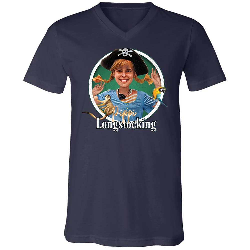 Unisex V-Neck T-Shirt - HH3Y2VEV - Navy - 2