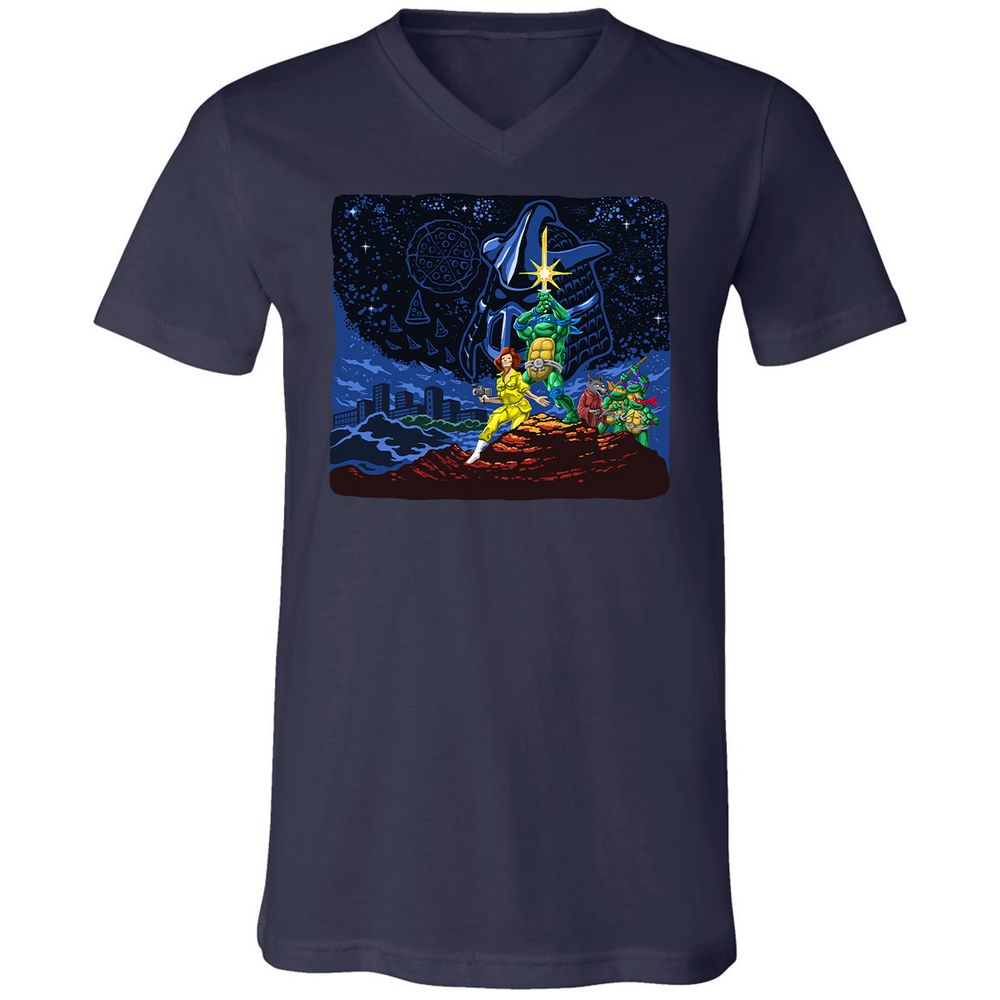 Unisex V-Neck T-Shirt - 9D8XMWLG - Navy - 2