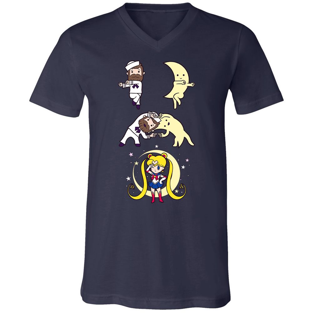 Unisex V-Neck T-Shirt - 495YZQVL - Navy - 2