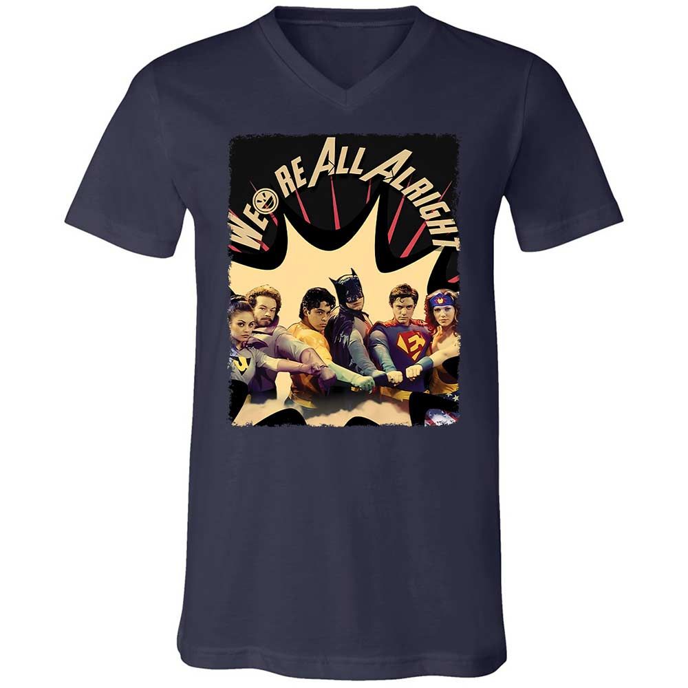 Unisex V-Neck T-Shirt - 6RKPQVZM - Navy - 2