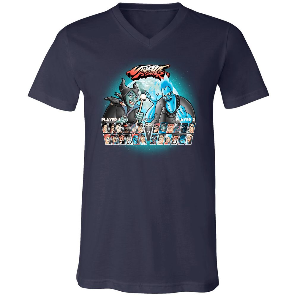 Unisex V-Neck T-Shirt - 8XSZQCSQ - Navy - 2