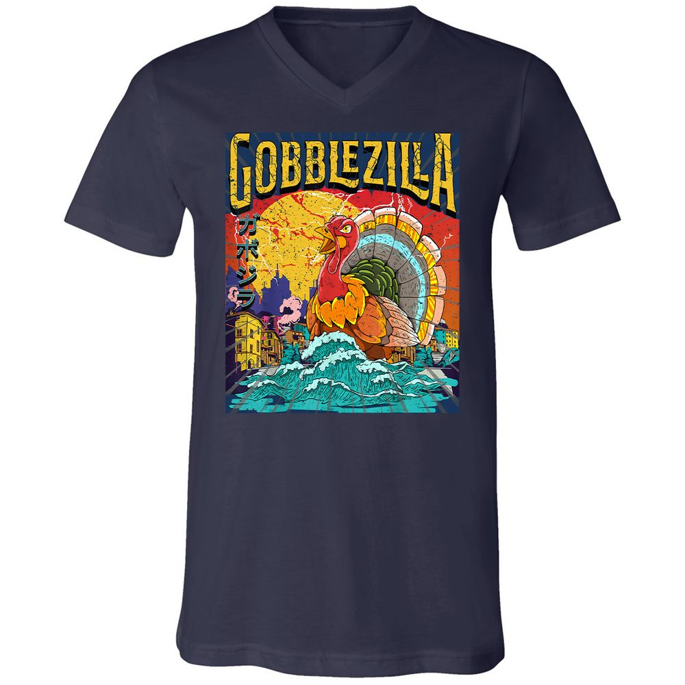 Unisex V-Neck T-Shirt - 96UUY1JW - Navy - 2