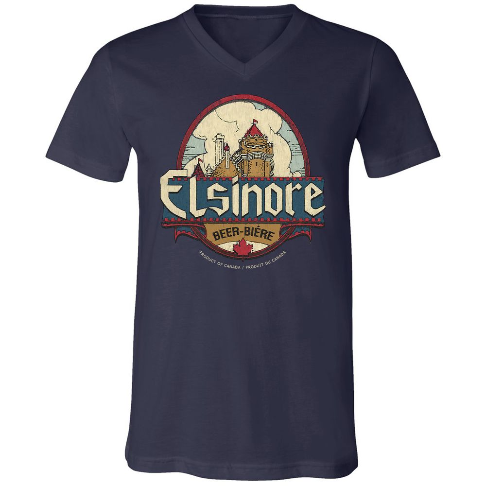 Unisex V-Neck T-Shirt - YF3AZGDX - Navy - 2