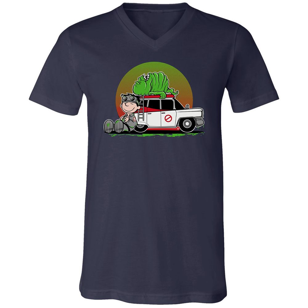 Unisex V-Neck T-Shirt - YYHXLGMF - Navy - 2